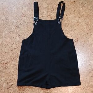 Black Women's Cotton/Linen Overall Romper Size S